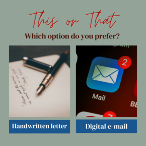 handwritten letter or digital email